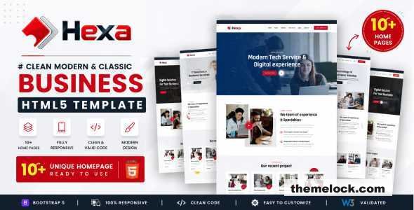 Hexa – Clean Modern & Classic Business HTML Template