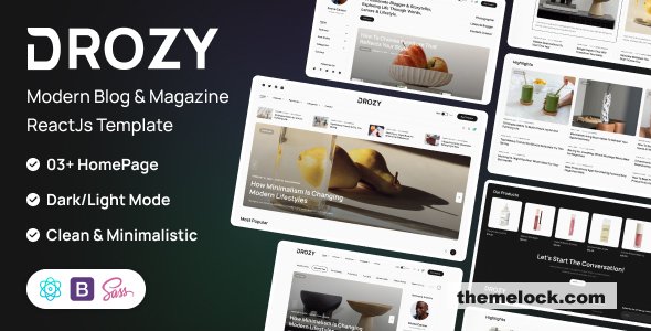 Drozy – Blog & Magazine React Template
