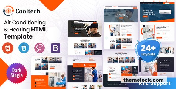 Cooltech – Air Conditioning & Heating HTML Template