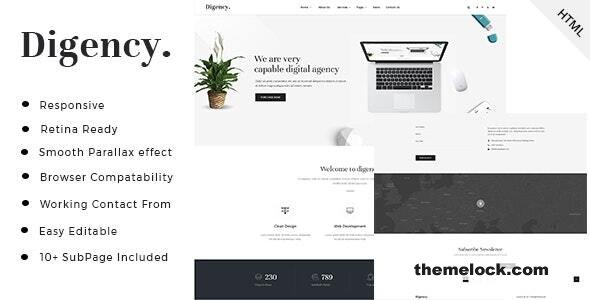Digency – Minimal Digital Agency HTML Template