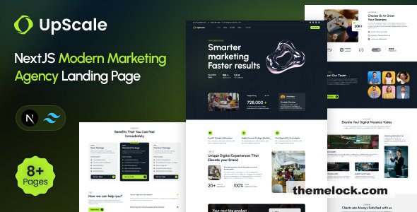 UpScale – NextJS Modern Marketing Agency Landing Page Template