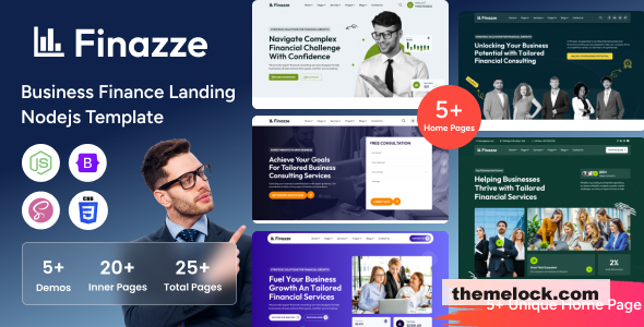 Finazze – Business and Finance Landing Nodejs Template
