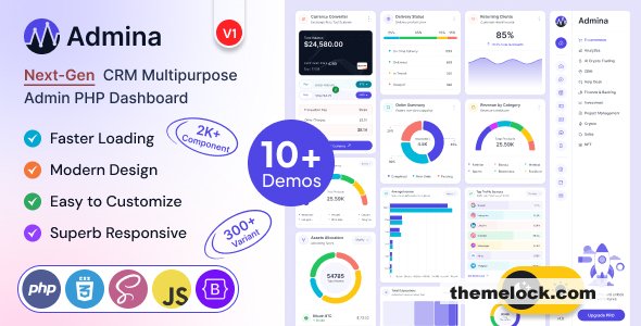 Admina – Php Admin Dashboard Template Multipurpose