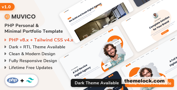 Muvico – PHP Personal & Minimal Portfolio Template