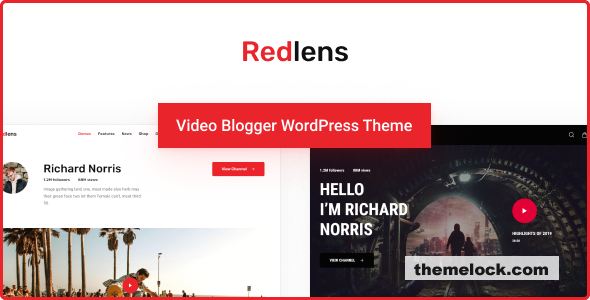 Redlens v1.3.5 – Video Blogger and Game Streamer Theme