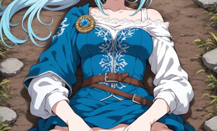 Low-volume Hair Lying On Back Front View Hentai