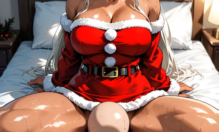 Santa Dress Dress With Sleeves Female Hand On Male Head Hentai