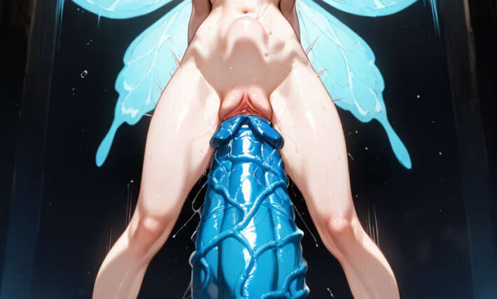 Dramatic Lighting Sweaty Dildo Ride Hentai