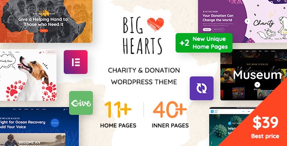 BigHearts v3.2.0 – Charity & Donation WordPress Theme