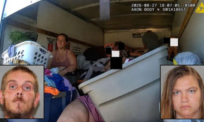 Man and woman arrested after 4 kids found in ‘enclosed’ area of U-Haul truck: Sheriff