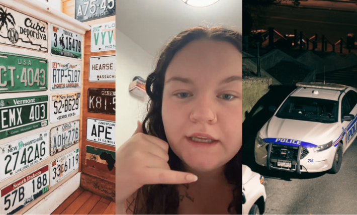 Woman loses her license plate. She reports it to the police, and then he gets nosy about her job: ‘You’re doing this on company time?’