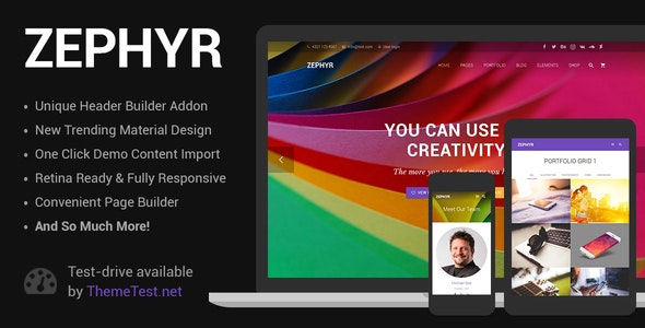 Zephyr v9.0.1 – Material Design Theme
