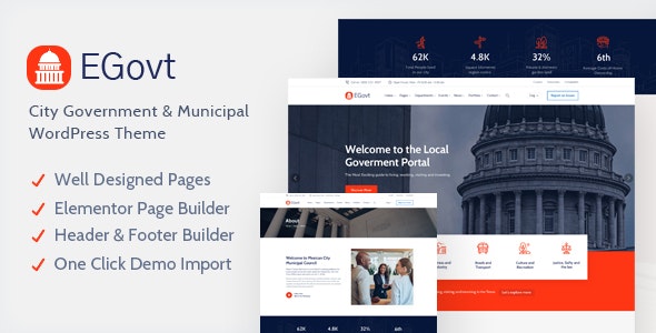 EGovt v1.6.7 – City Government WordPress Theme