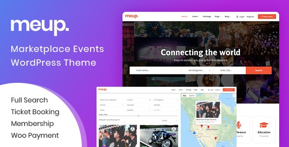 Meup v2.2.1 – Marketplace Events WordPress Theme