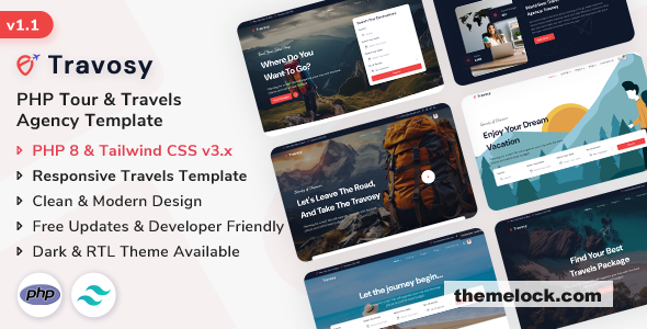 Travosy – PHP Tour & Travels Agency Template