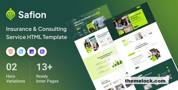 Safion – Insurance & Consulting Service HTML Template