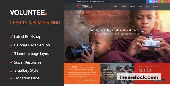 Volunteer – Responsive HTML Template for Charity & Fund Raising