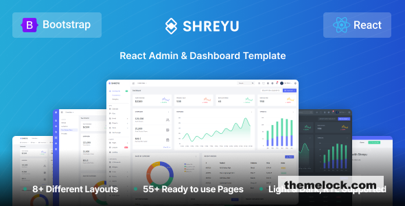 Shreyu v1.2.0 – React Admin & Dashboard Template