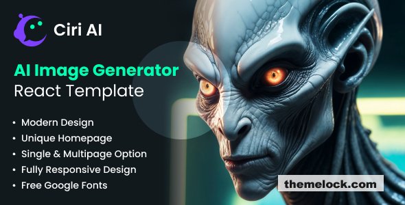 Ciri AI – AI Image Generator React Template