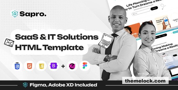 Sapro – SaaS & IT Solutions HTML Landing Page Template