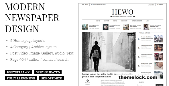 Hewo v3.0.0 – Modern Newspaper Magazine Blog HTML Template