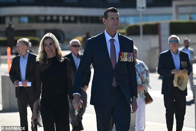 Ben Roberts-Smith wears his medals at Afghanistan service while facing five war crime murder charges aa2dynvq