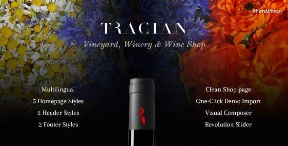 Tracian v1.8 – Wine WordPress Theme